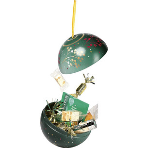 Ball metal to hang green ENCHANTED NATURE gold satin ribbon 2