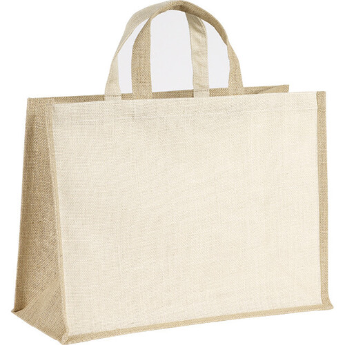 Sac toile de jute naturel/crème anses jute