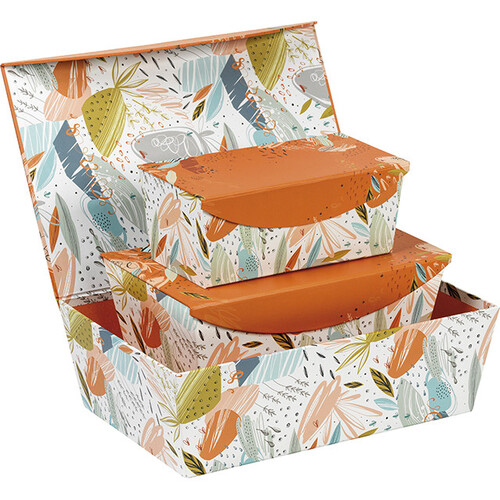 Coffret carton rectangle ORANGE FRAICHEUR...