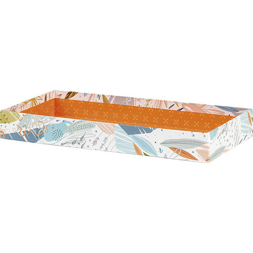Corbeille carton rectangle ORANGE FRAICHEUR