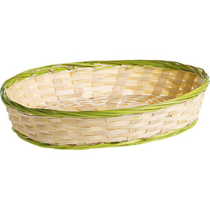 Tray oval bamboo nature/lime green