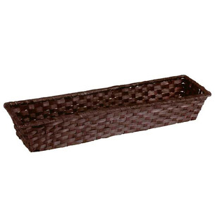 Basket rectangular bamboo brown