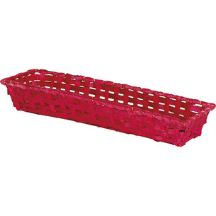 Basket rectangular bamboo burgundy 2