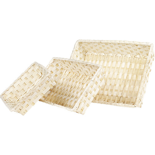 Cesta bambu retangular natural