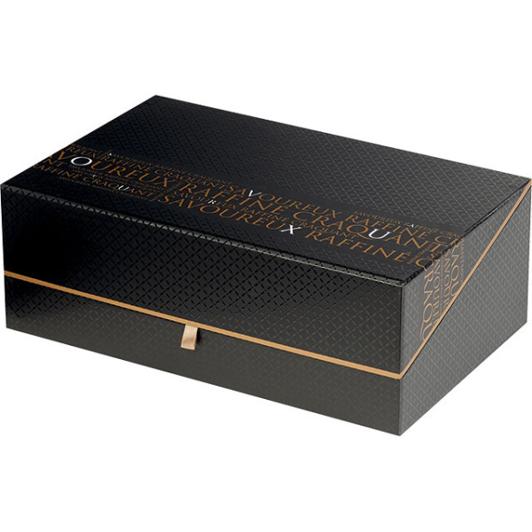 Coffret carton rectangle SAVOUREUX noir/cuivre