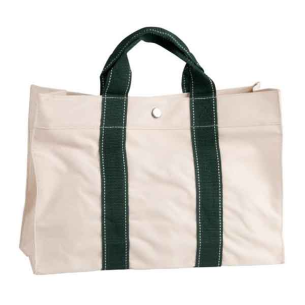 Bolsa poliéster rectangular crudo/verde 2 asas nylon...