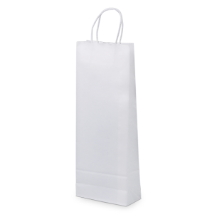 Sac papier 1 bouteille kraft blanc 90g soufflets latéraux...