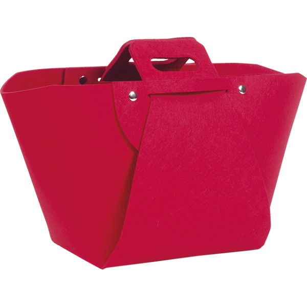 Bolsa fieltro rectangular rojo 2 asas forma bolsa de compra cierre botón presión entrega plana