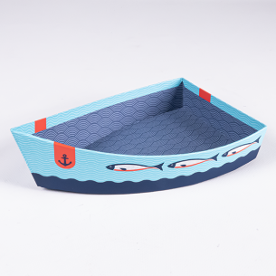 Tray cardboard boat shape SEA