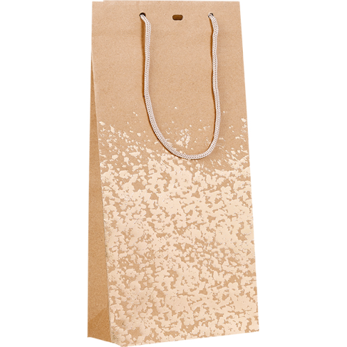 Bag Paper kraft 3 bottles hot gliding gold gold cord handles eyelet