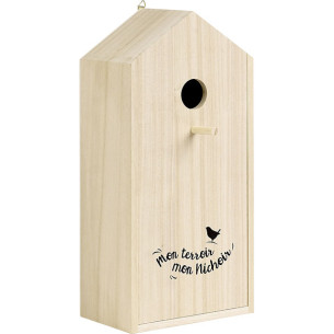 Coffret bois forme nichoir nature MON TERROIR MON NICHOIR
