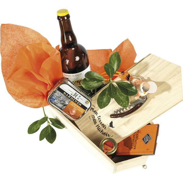 Caja de madera con forma de pajarera natural