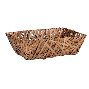 Corbeille bois rectangle marron