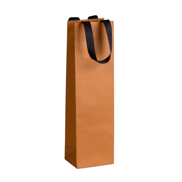 Bag paper 1 bottle HAVANA texture HAVANA handles black ribbon