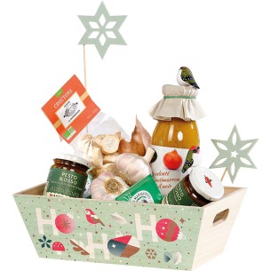 Corbeille bois rectangle JARDIN D'HIVER poignées 2