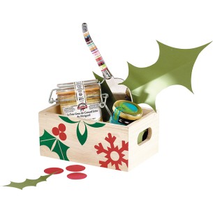 Bandeja madera rectangular NAVIDAD NATURAL asas