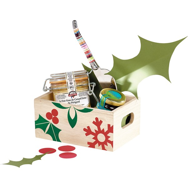 Bandeja madera rectangular NAVIDAD NATURAL asas