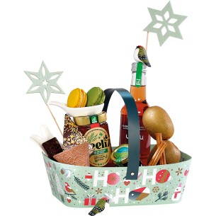 Basket cardboard rectangular rounded corners WINTER...