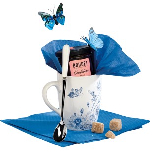 Taza cerámica TELA DE JOUY blanco/azul 2