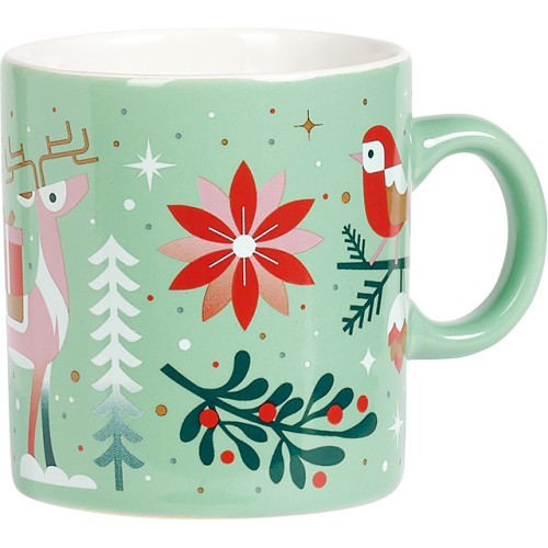 Mug ceramic red WINTER GARDEN...