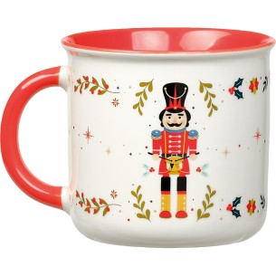 Caneca cerâmica NATAL MAGICO branca/vermelha
