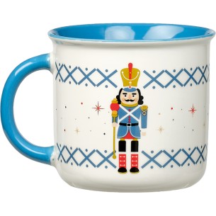 Taza cerámica NAVIDAD MÁGICA blanca/azul