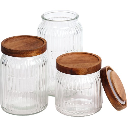 Jar glass acacia lid label area approx. 1100 ml
