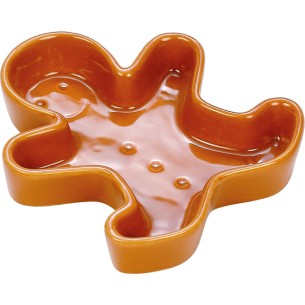 Ramekin ceramic gingerbread man–shaped brown