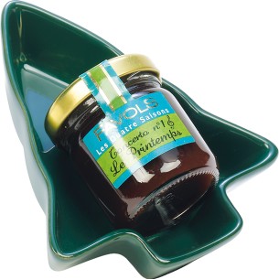 Ramequin céramique forme sapin vert 2