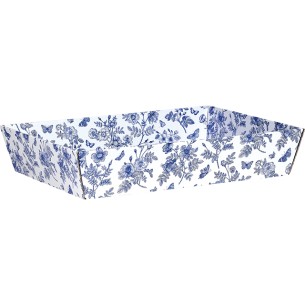 Bandeja cartón rectangular TELA DE JOUY blanco/azul...
