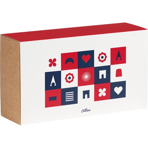 Box cardboard kraft rectangular sleeve TRICOLOR...