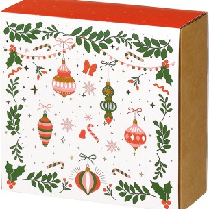 Coffret carton kraft carré fourreau VIVEMENT NOEL...