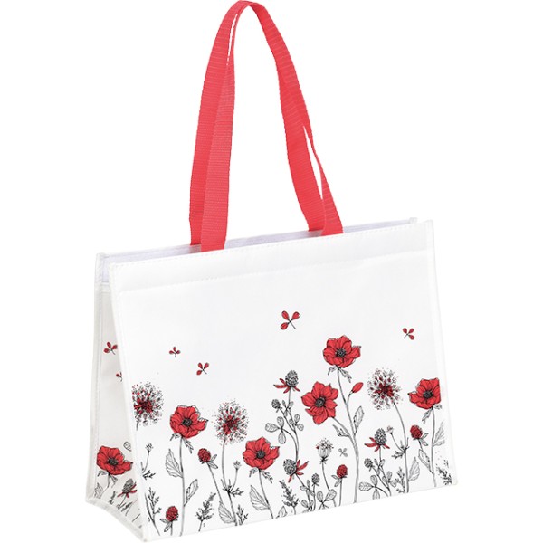 Bolsa isotérmica rectangular DESPERTAR CAMPESTRE blanco/rojo 2 asas cierre velcro