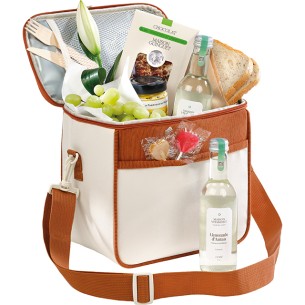 Bag isotherm rectangular corduroy/cotton brown/ivory 1... 2