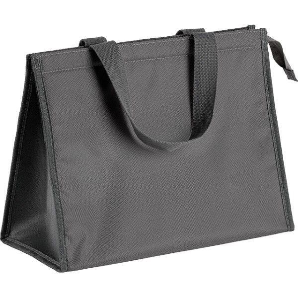 Sac isotherme rectangle polyester gris 2 anses grises fermeture zip