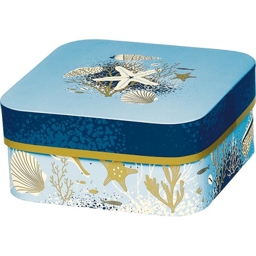 Caja cartón cuadrada esquinas redondeadas...