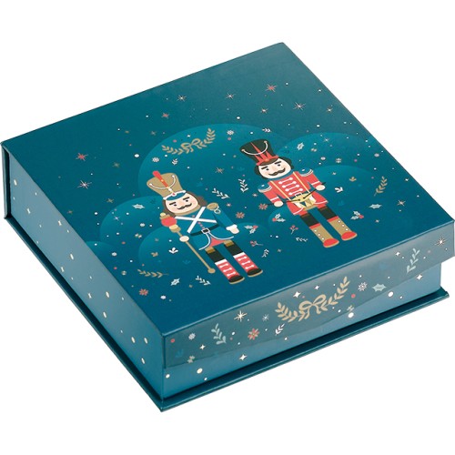 Coffret carton carré chocolats 3 rangées NOEL...
