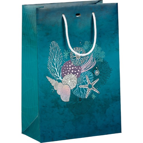 Sac papier ABIMES IRISES bleu/ vert/rose/argent...