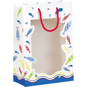 Bolsa papel A POR LA PESCA blanco/azul/rojo/amarillo...