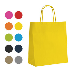 Sac papier kraft lisse jaune 90g soufflets latéraux... 2