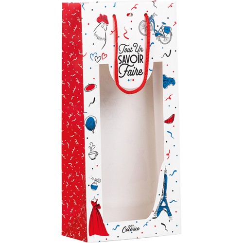 Bag paper 2 bottles A KNOW-HOW blue/white/red...