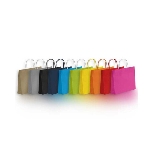 Bag paper kraft smooth yellow 90g side twisted...