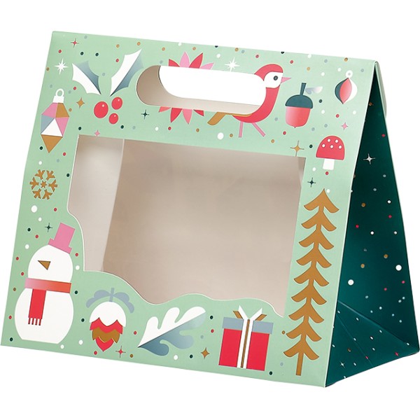 Bolsa papel sobre JARDÍN DE INVIERNO verde/blanco/rojo/rosa/cobre ventana PET cierre adhesivo