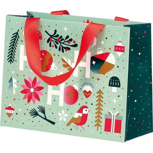 Bag paper WINTER GARDEN green/white/red/pink/copper...