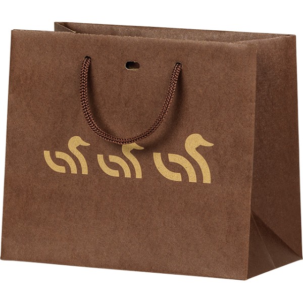 Sac papier kraft 3 CANARDS kraft/marron poignées corde/oeillet de fermeture