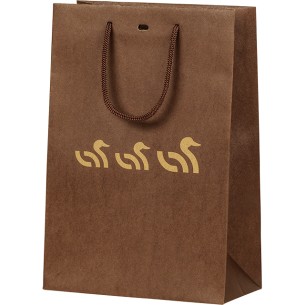 Bolsa papel kraft 3 PATOS kraft/marrón asas cordón ojal...