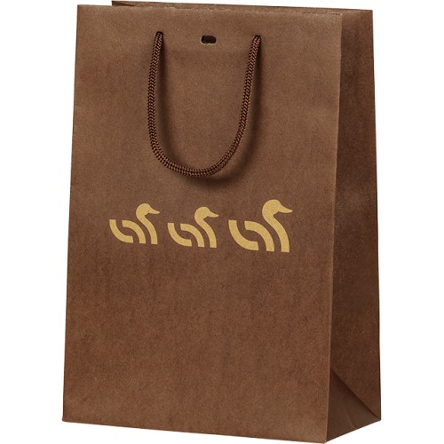 Bag paper 3 DUCKS kraft/brown rope handles/eyelet