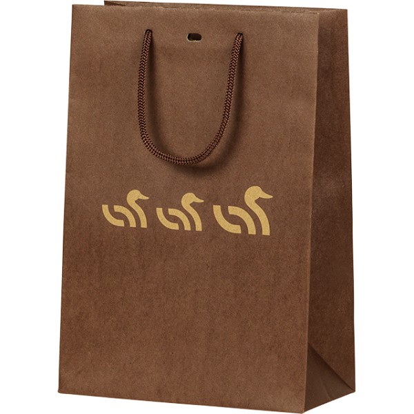 Bolsa papel kraft 3 PATOS kraft/marrón asas cordón ojal cierre