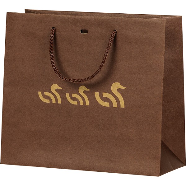 Sac papier kraft 3 CANARDS kraft/marron poignées corde/oeillet de fermeture