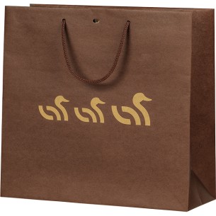 Bolsa papel kraft 3 PATOS kraft/marrón asas cordón ojal...